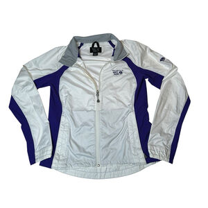 Mountain Hardwear Wind Breaker Womens White‎ Purple Zip Pockets MEDIUM